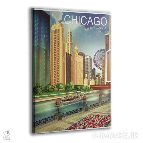 تابلو دکوراتیو شیکاگو اول اثر اولد رد تراک - نمای پرسپکتیو محصول
