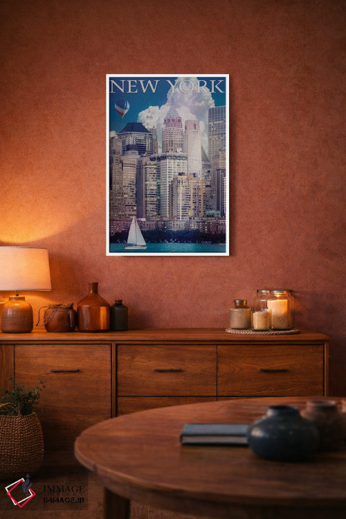 تابلو دکوراتیو رودخانه منهتن نیویورک اثر اولد رد تراک - D4W