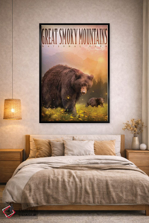 تابلو دکوراتیو خرس های کوه دودزده اثر اولد رد تراک - D2B