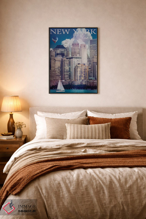 تابلو دکوراتیو رودخانه منهتن نیویورک اثر اولد رد تراک - D6B