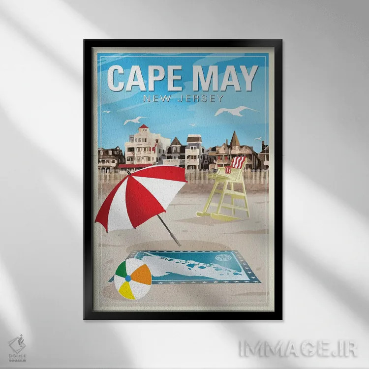 تابلو دکوراتیو کیپ می اثر اولد رد تراک - نمای قابدار مشکی