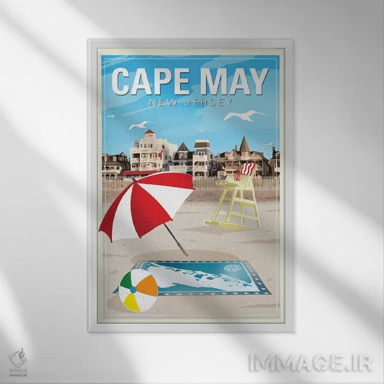 تابلو دکوراتیو کیپ می اثر اولد رد تراک - نمای قابدار سفید