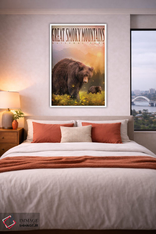تابلو دکوراتیو خرس های کوه دودزده اثر اولد رد تراک - D4W