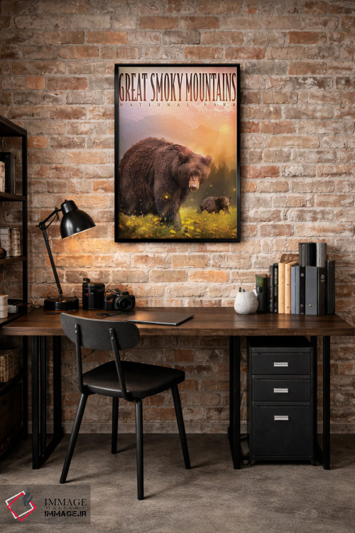 تابلو دکوراتیو خرس های کوه دودزده اثر اولد رد تراک - D6B