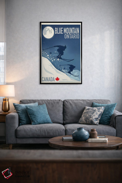 تابلو دکوراتیو کوه آبی اول اثر اولد رد تراک - D6B