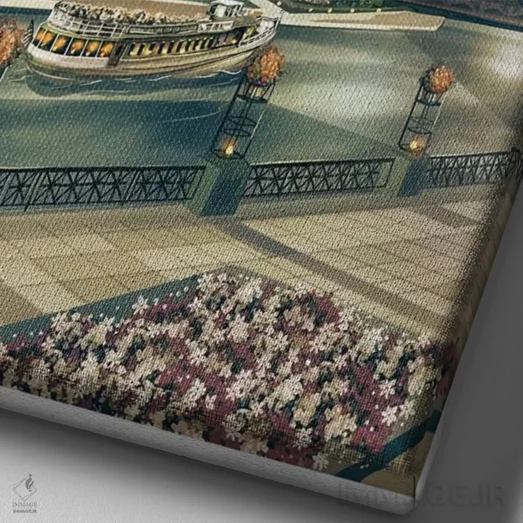 تابلو دکوراتیو شیکاگو دوم اثر اولد رد تراک - نمای نزدیک بافت بوم