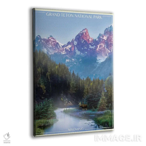 تابلو دکوراتیو کوه های گرند تتون اثر اولد رد تراک - نمای پرسپکتیو محصول