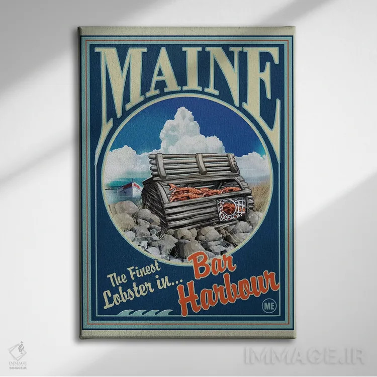 تابلو دکوراتیو بار هاربر، خرچنگ مین اثر اولد رد تراک - نمای روبهرو روی دیوار