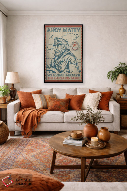 تابلو دکوراتیو میز کاپیتان اثر اولد رد تراک - D4B