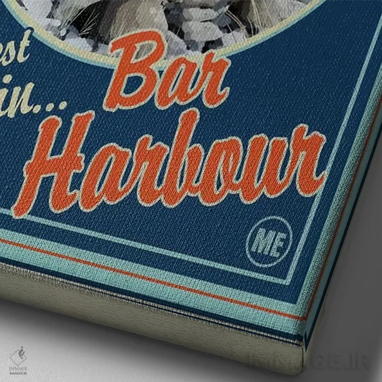 تابلو دکوراتیو بار هاربر، خرچنگ مین اثر اولد رد تراک - نمای نزدیک بافت بوم