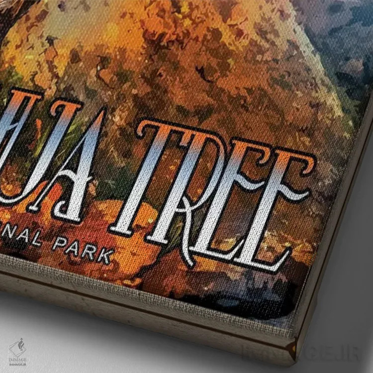 تابلو دکوراتیو پارک ملی جاشوا تری اثر اولد رد تراک - نمای نزدیک بافت بوم
