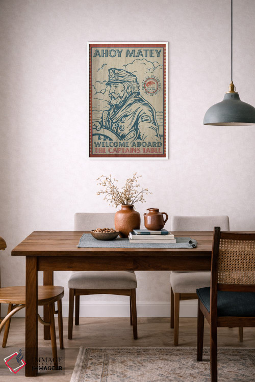 تابلو دکوراتیو میز کاپیتان اثر اولد رد تراک - D6W