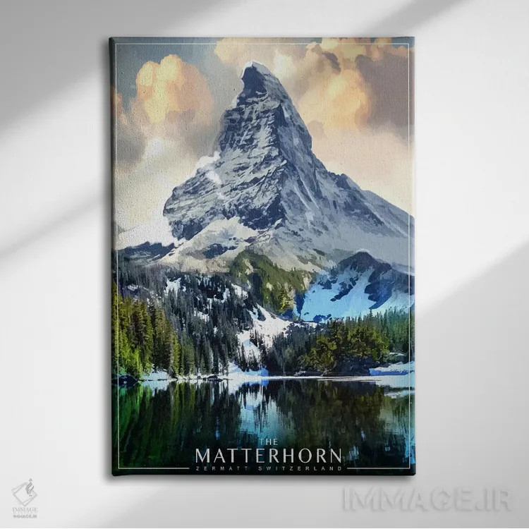 تابلو دکوراتیو ماترهورن اثر اولد رد تراک - نمای روبهرو روی دیوار