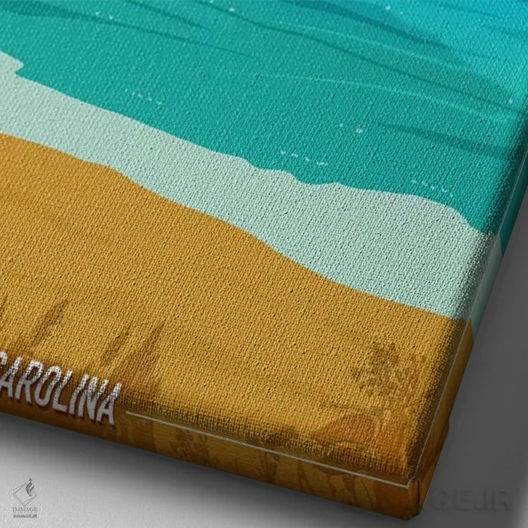 تابلو دکوراتیو ساحل میرتل اثر اولد رد تراک - نمای نزدیک بافت بوم