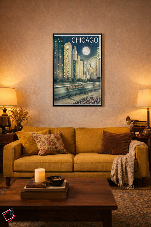 تابلو دکوراتیو شیکاگو دوم اثر اولد رد تراک - D3B