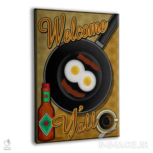 تابلو دکوراتیو خوش آمدید به همگی اثر اولد رد تراک - نمای پرسپکتیو محصول