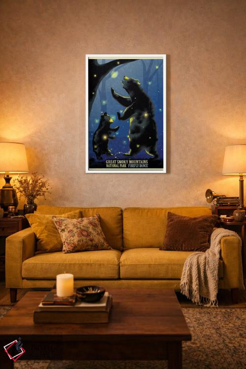 تابلو دکوراتیو رقص کرم شب تاب اثر اولد رد تراک - D2W