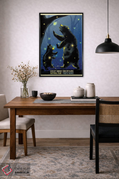 تابلو دکوراتیو رقص کرم شب تاب اثر اولد رد تراک - D4B