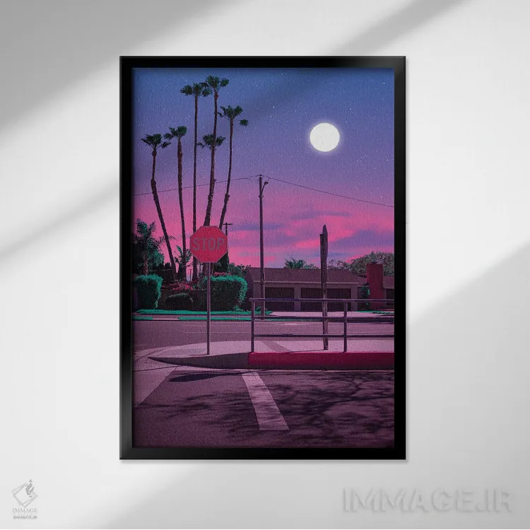 تابلو دکوراتیو ساعت ۷:۴۵ عصر اثر دانر اوروزکو - نمای قابدار مشکی