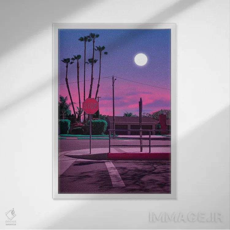 تابلو دکوراتیو ساعت ۷:۴۵ عصر اثر دانر اوروزکو - نمای قابدار سفید