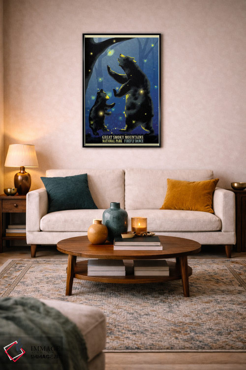 تابلو دکوراتیو رقص کرم شب تاب اثر اولد رد تراک - D5B