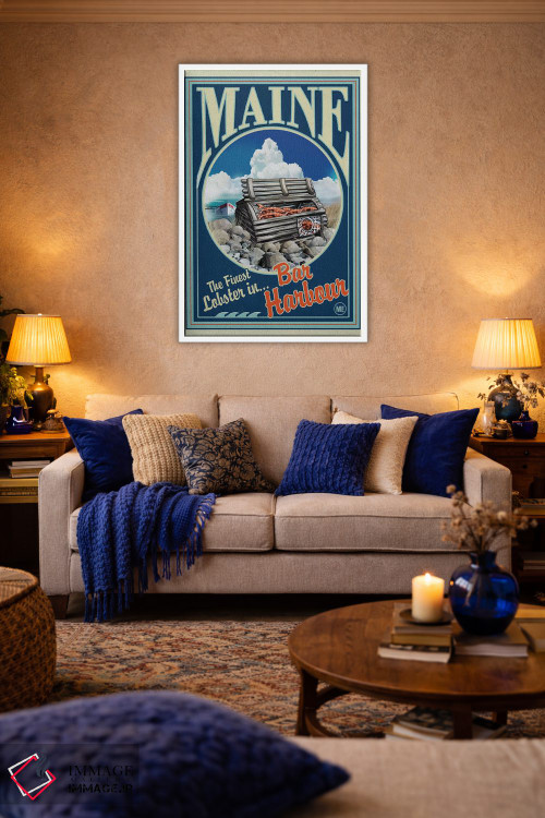 تابلو دکوراتیو بار هاربر، خرچنگ مین اثر اولد رد تراک - D3W