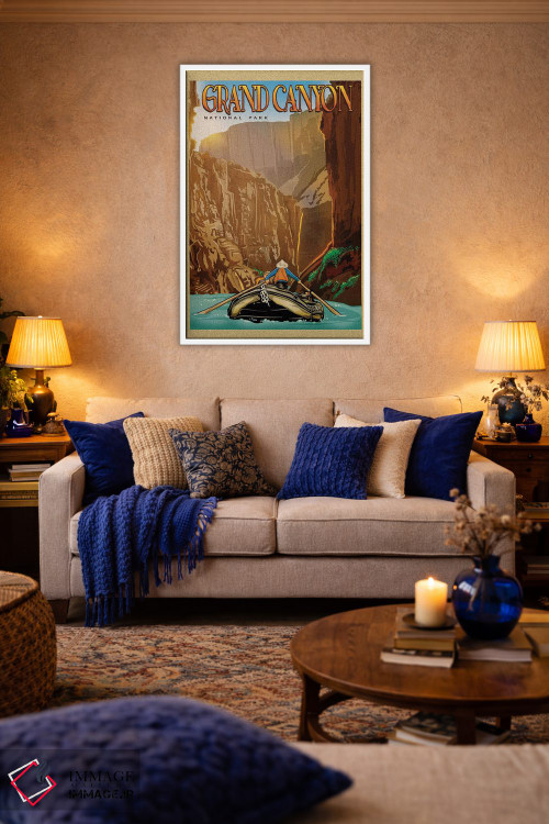 تابلو دکوراتیو سوار شدن بر رودخانه گرند کنیون اثر اولد رد تراک - D4W