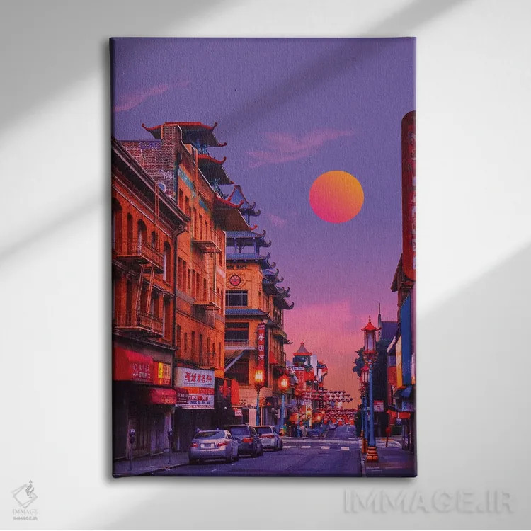 تابلو دکوراتیو محله چینی ها سوم اثر دانر اوروزکو - نمای روبهرو روی دیوار