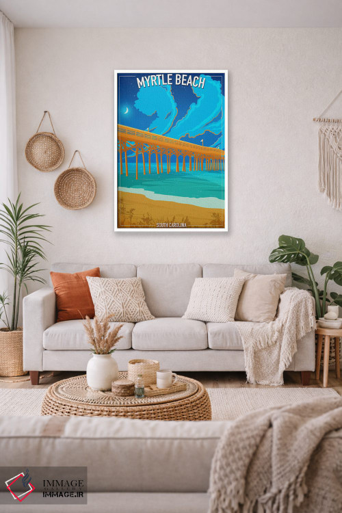 تابلو دکوراتیو ساحل میرتل اثر اولد رد تراک - D2W