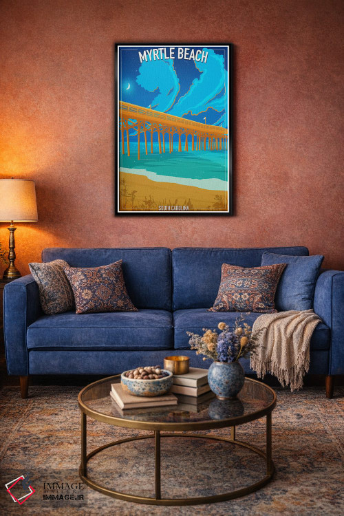 تابلو دکوراتیو ساحل میرتل اثر اولد رد تراک - D4B