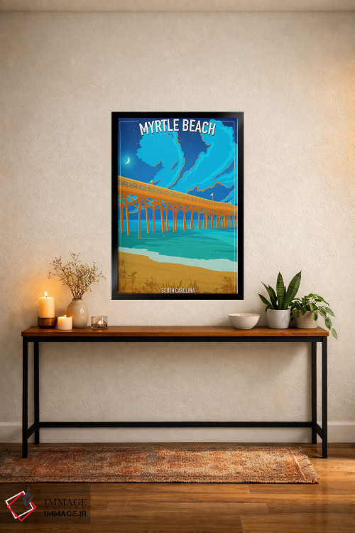 تابلو دکوراتیو ساحل میرتل اثر اولد رد تراک - D5B