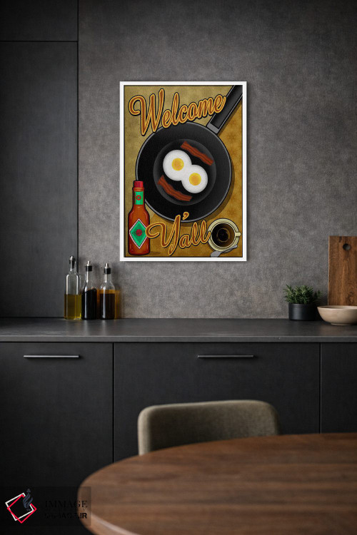 تابلو دکوراتیو خوش آمدید به همگی اثر اولد رد تراک - D1W