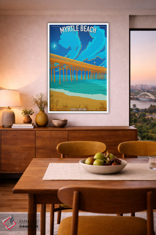 تابلو دکوراتیو ساحل میرتل اثر اولد رد تراک - D6W