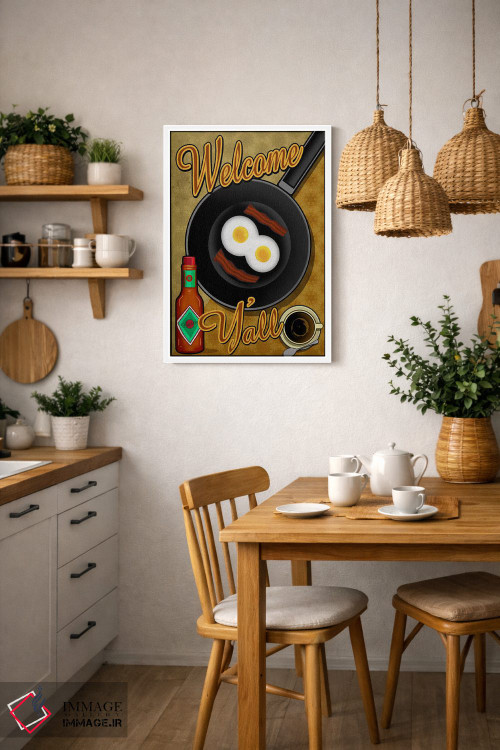 تابلو دکوراتیو خوش آمدید به همگی اثر اولد رد تراک - D4W