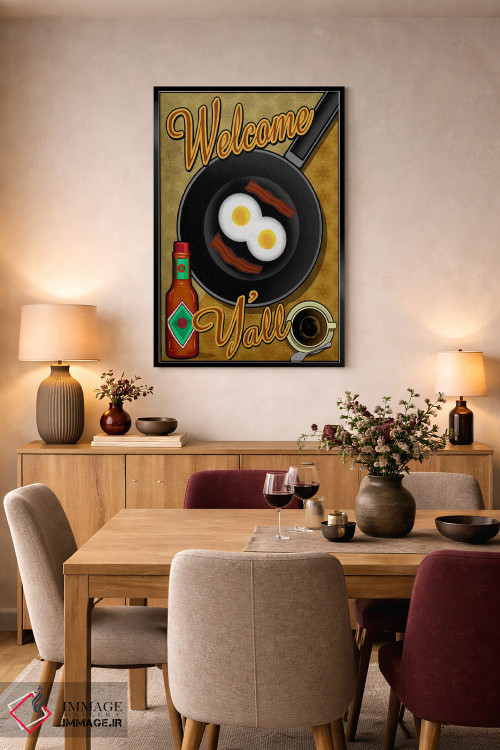 تابلو دکوراتیو خوش آمدید به همگی اثر اولد رد تراک - D5B