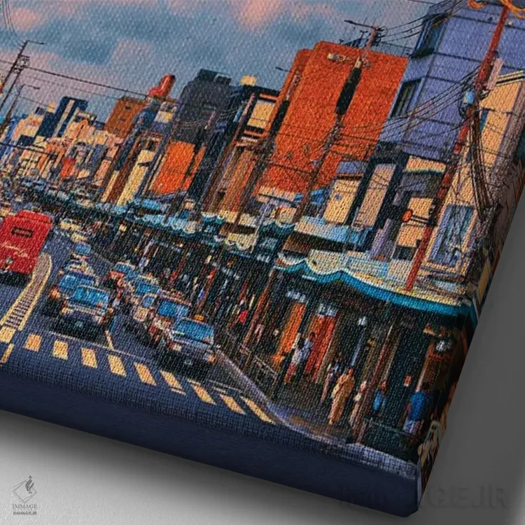 تابلو دکوراتیو ابر کومولوس در ژاپن چهارم اثر دانر اوروزکو - نمای نزدیک بافت بوم