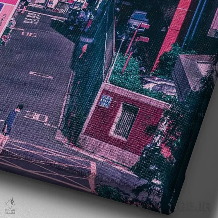 تابلو دکوراتیو انیمه در برابر واقعیت سوم اثر دانر اوروزکو - نمای نزدیک بافت بوم