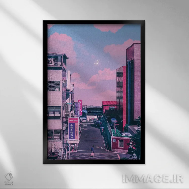 تابلو دکوراتیو انیمه در برابر واقعیت سوم اثر دانر اوروزکو - نمای قابدار مشکی