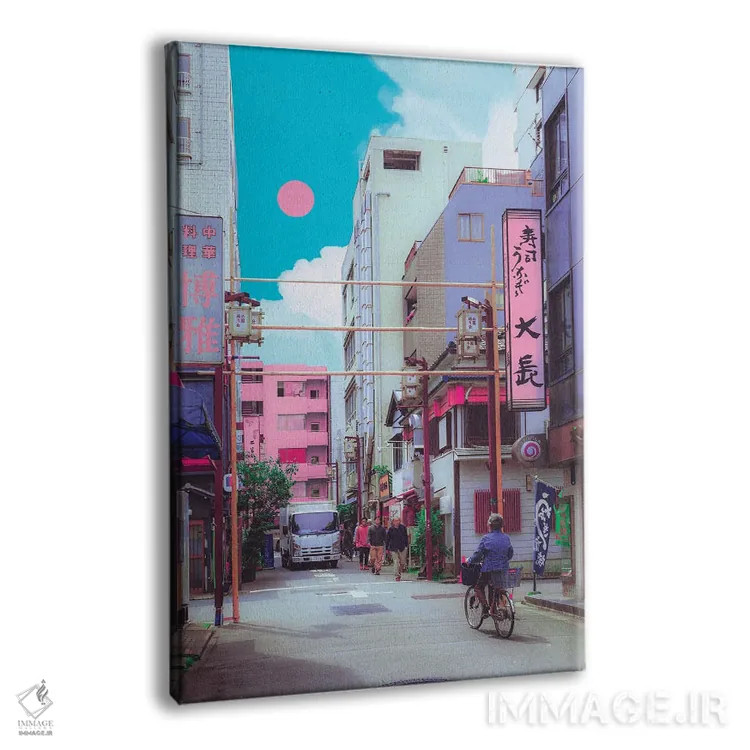 تابلو دکوراتیو کیوتو شهر پاستلی اثر دانر اوروزکو - نمای پرسپکتیو محصول