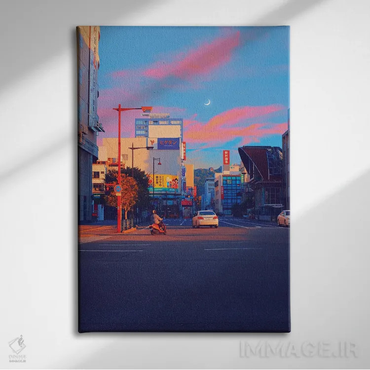 تابلو دکوراتیو ماتسویاما شهر پاستلی سوم اثر دانر اوروزکو - نمای روبهرو روی دیوار