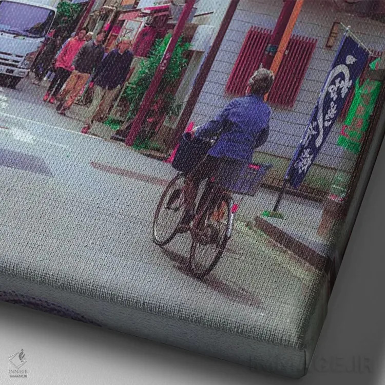 تابلو دکوراتیو کیوتو شهر پاستلی اثر دانر اوروزکو - نمای نزدیک بافت بوم