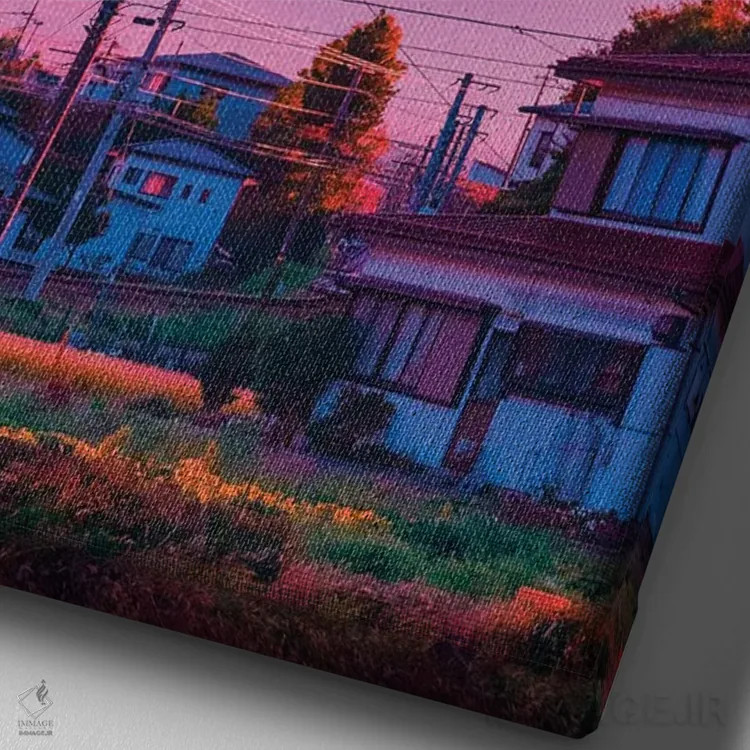 تابلو دکوراتیو فوجی دوم اثر دانر اوروزکو - نمای نزدیک بافت بوم