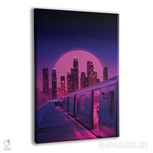 تابلو دکوراتیو قطار شهر نئون اثر دانر اوروزکو - نمای پرسپکتیو محصول