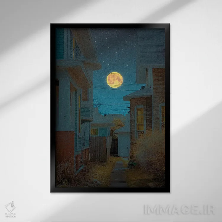 تابلو دکوراتیو نور ماه سوم اثر دانر اوروزکو - نمای قابدار مشکی