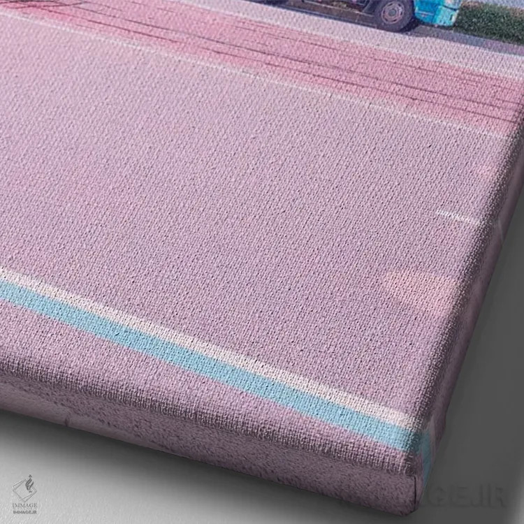 تابلو دکوراتیو ماتسویاما شهر پاستلی اول اثر دانر اوروزکو - نمای نزدیک بافت بوم