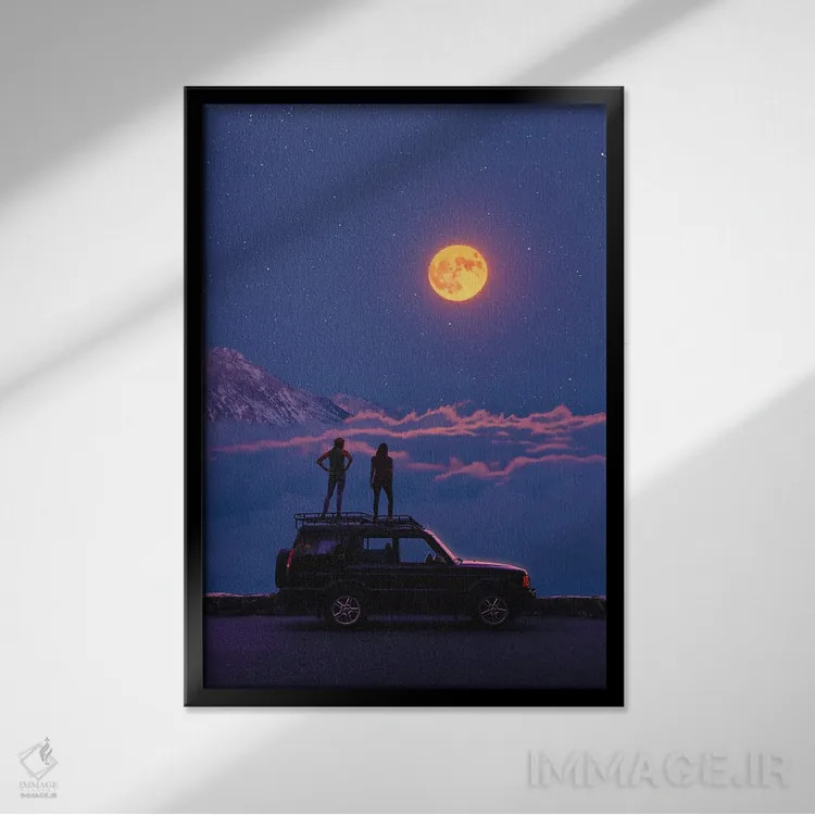 تابلو دکوراتیو نور ماه اول اثر دانر اوروزکو - نمای قابدار مشکی