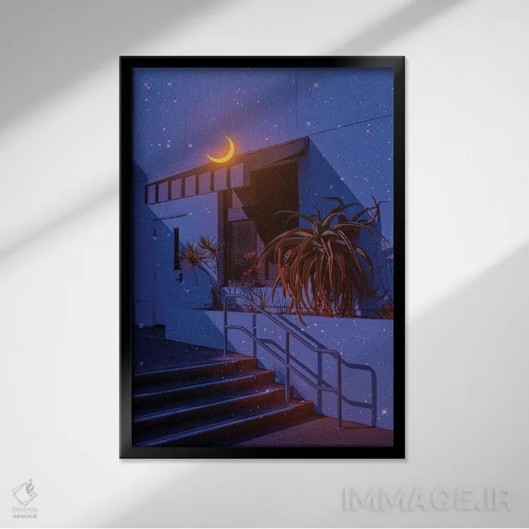 تابلو دکوراتیو نور ماه دوم اثر دانر اوروزکو - نمای قابدار مشکی