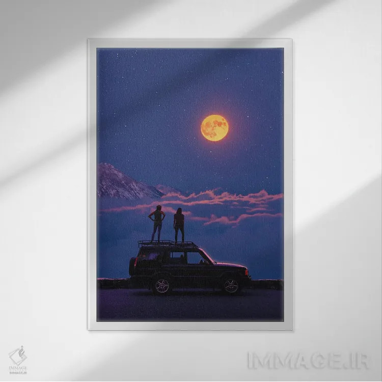 تابلو دکوراتیو نور ماه اول اثر دانر اوروزکو - نمای قابدار سفید