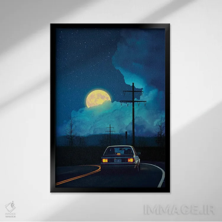 تابلو دکوراتیو نور ماه چهارم اثر دانر اوروزکو - نمای قابدار مشکی