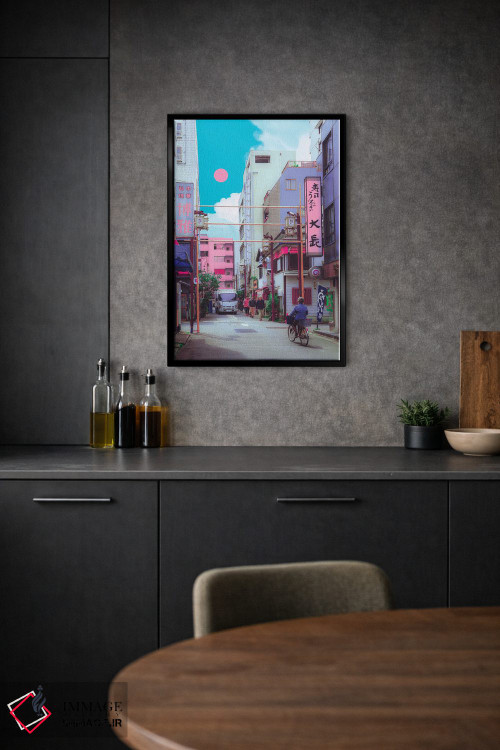 تابلو دکوراتیو کیوتو شهر پاستلی اثر دانر اوروزکو - D2B